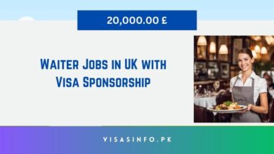 Waiter Jobs in UK with Visa Sponsorship