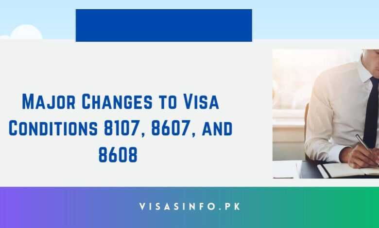 Major Changes to Visa Conditions 8107, 8607, and 8608