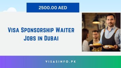 Visa Sponsorship Waiter Jobs in Dubai