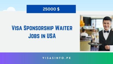 Visa Sponsorship Waiter Jobs in USA