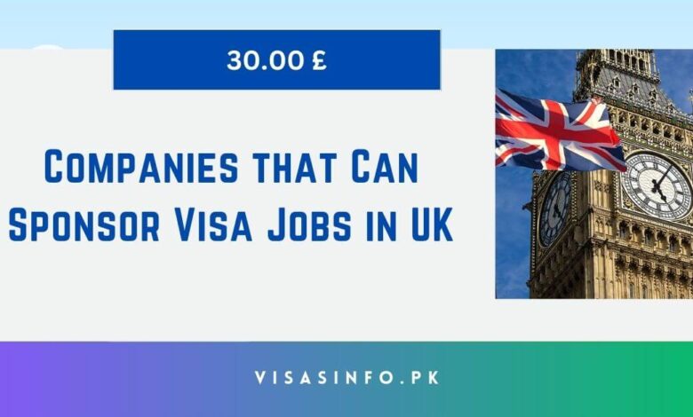 Companies that Can Sponsor Visa Jobs in UK